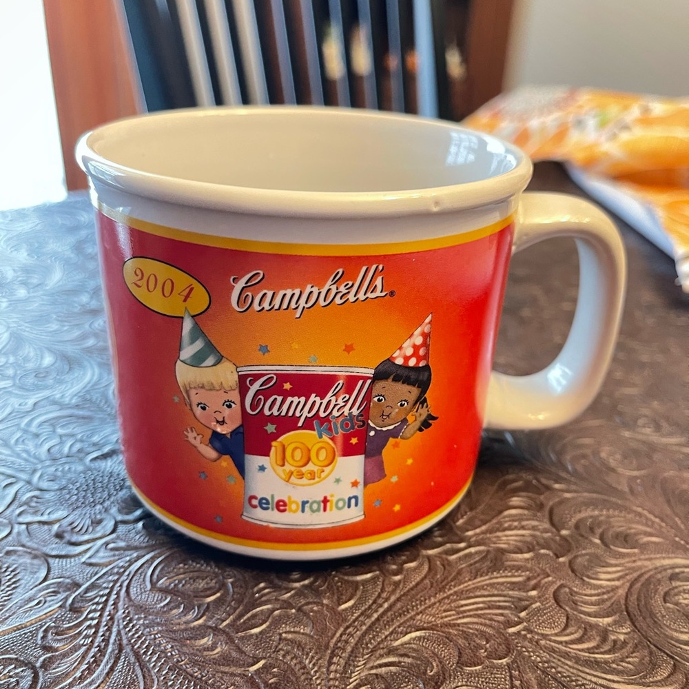Campbells soup mug celebrating 100 years in 2004.